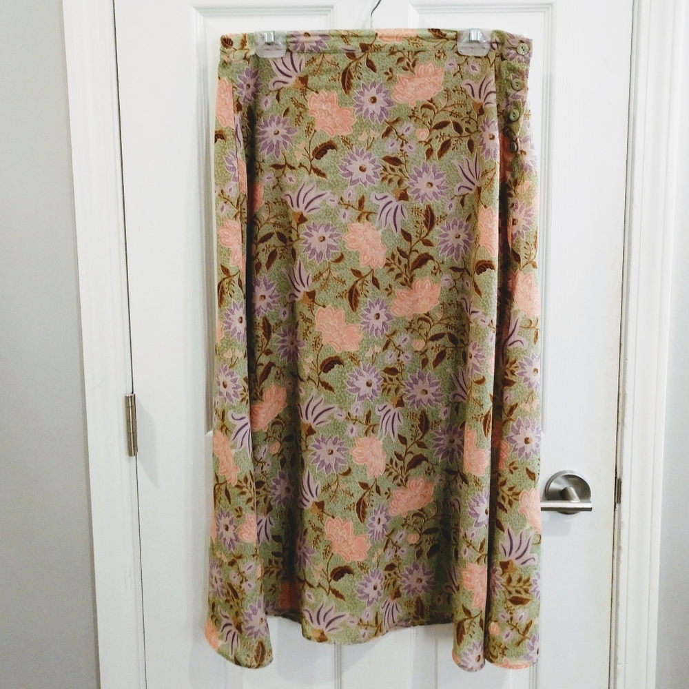 Sag Harbor Lavender,  Pink & Sage Floral Skirt
